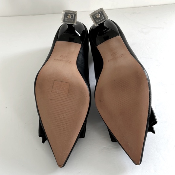 C Paravano Shoes Women C Buckled Pumps Black Slip On Heels Size 36 fit 5.5US - Picture 5 of 11